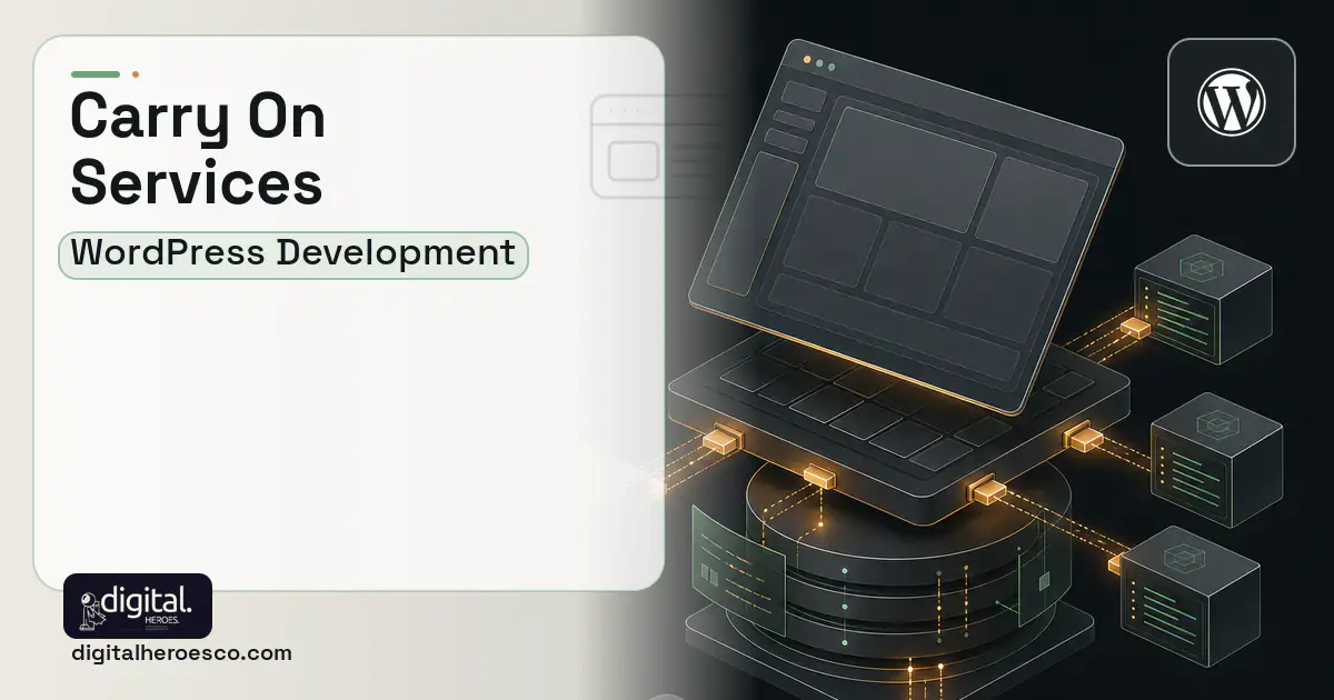 WordPress Development product interface illustration for Carry ON Services Client Case Study.
