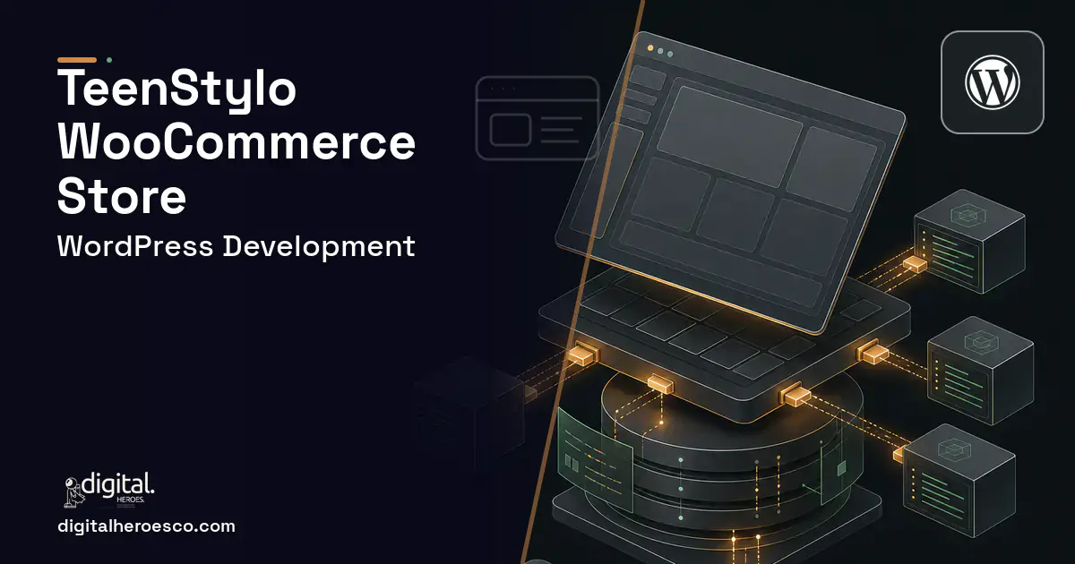 WordPress Development product interface illustration for Teenstylo Client Case Study.
