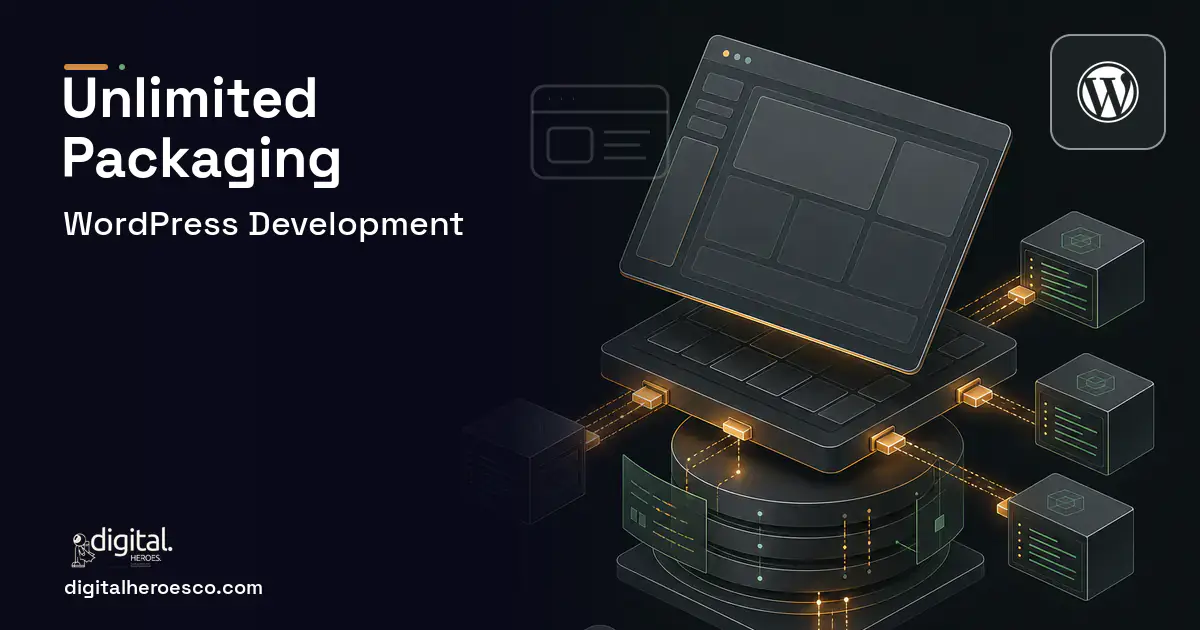 WordPress Development product interface illustration for Unlimited Packaging Client Case Study.