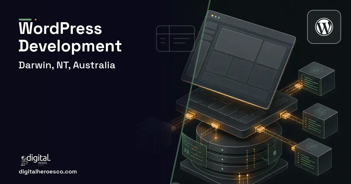 WordPress Development product interface illustration for Darwin, NT, Australia.