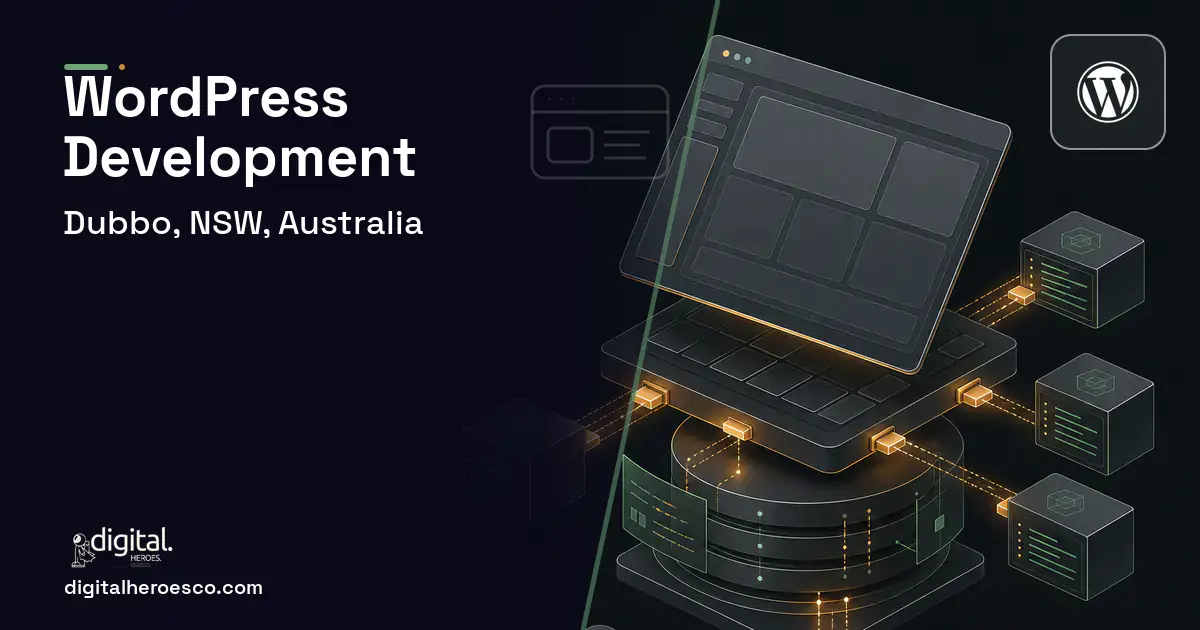 WordPress Development product interface illustration for Dubbo, NSW, Australia.