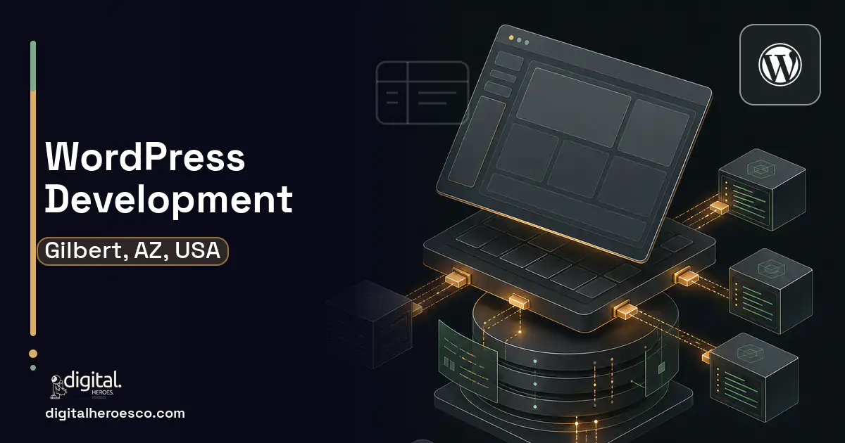 WordPress Development product interface illustration for Gilbert, AZ, USA.