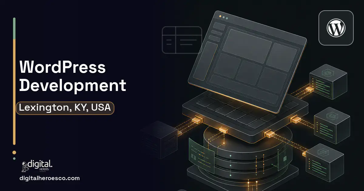 WordPress Development product interface illustration for Lexington, KY, USA.