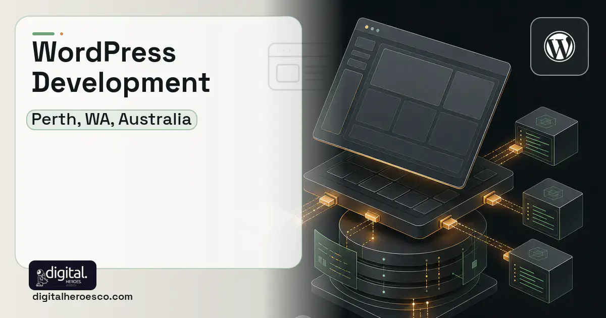 WordPress Development product interface illustration for Perth, WA, Australia.