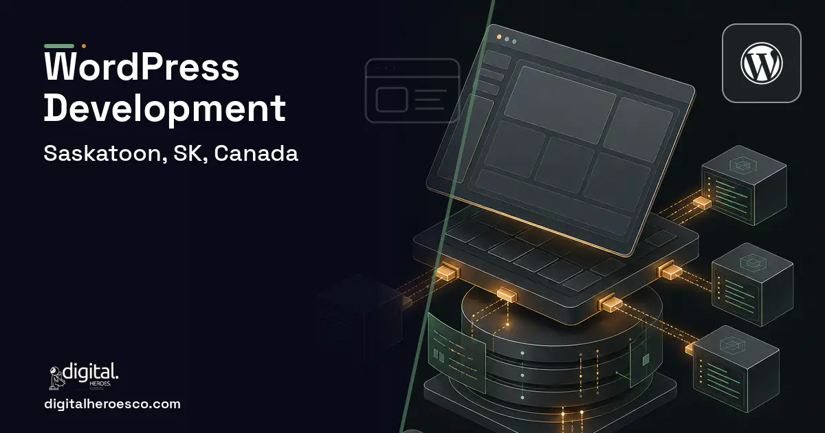 WordPress Development product interface illustration for Saskatoon, SK, Canada.