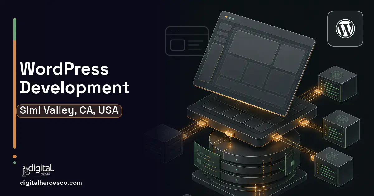 WordPress Development product interface illustration for Simi Valley, CA, USA.