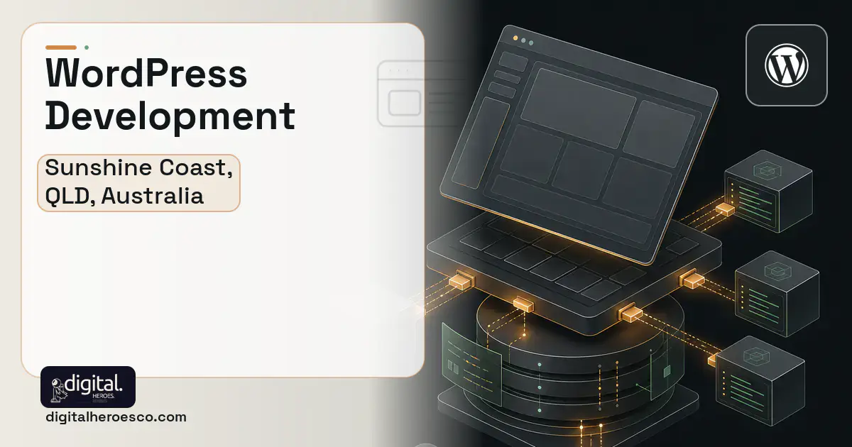 WordPress Development product interface illustration for Sunshine Coast, QLD, Australia.